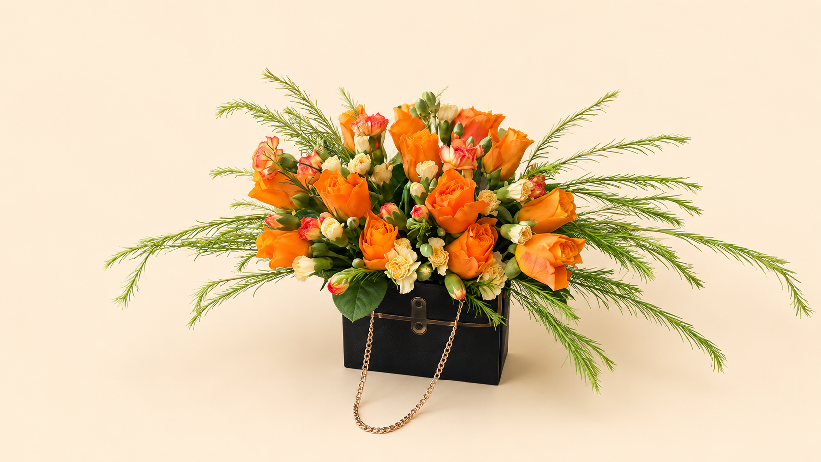 Dried flower arrangement in pastel tones
