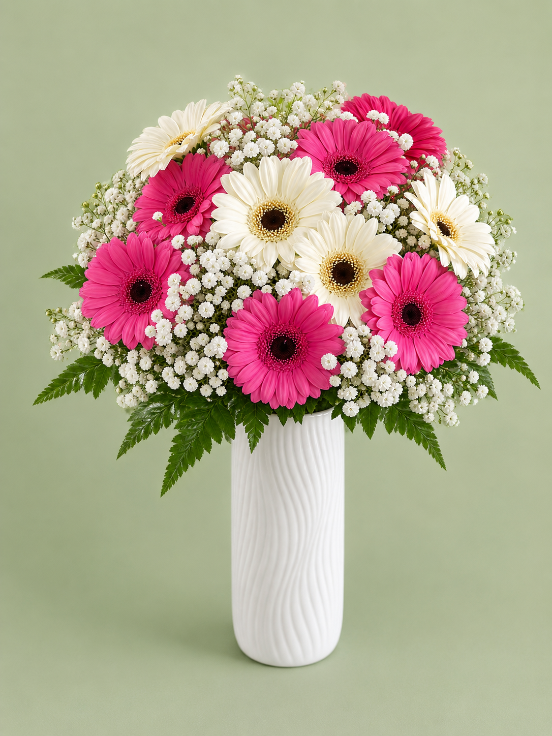 Elegant ivory bridal bouquet with ribbon
